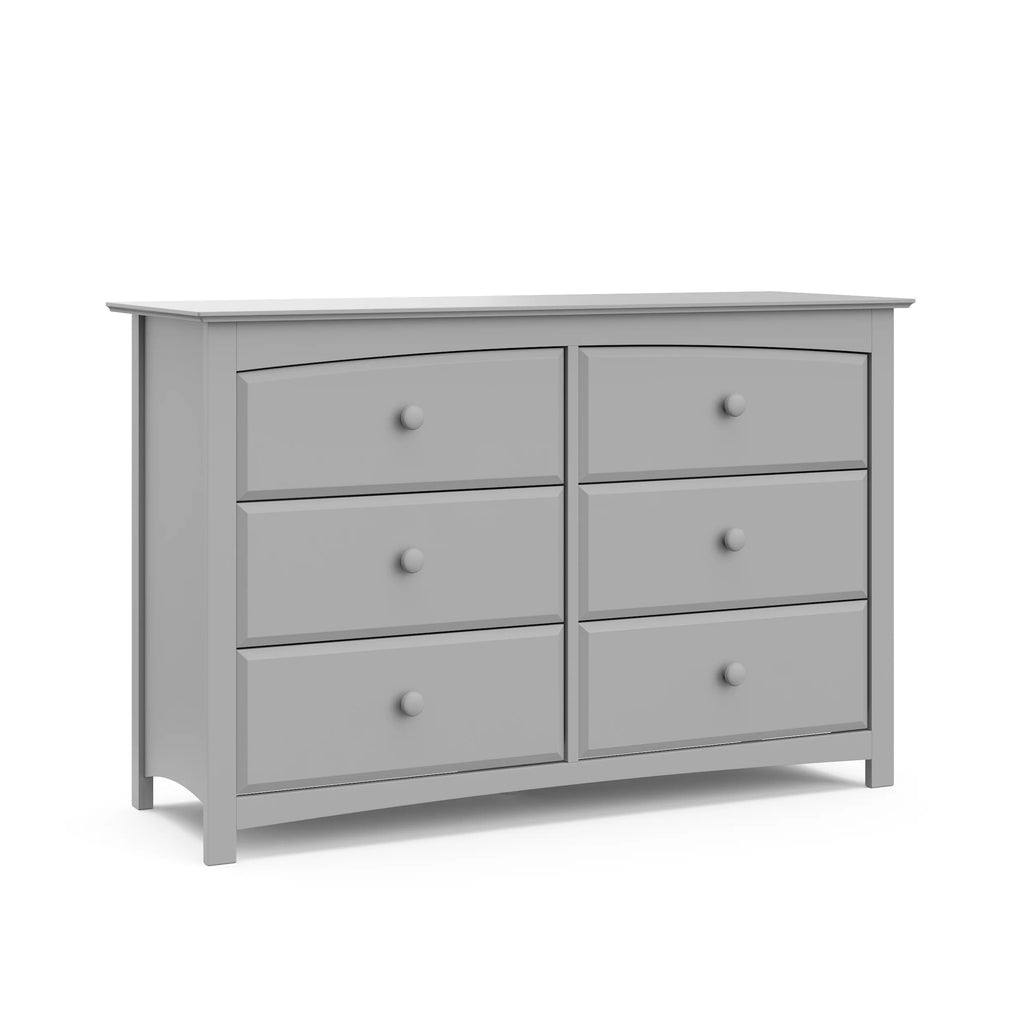 White 6 Drawer Double Dresser W706