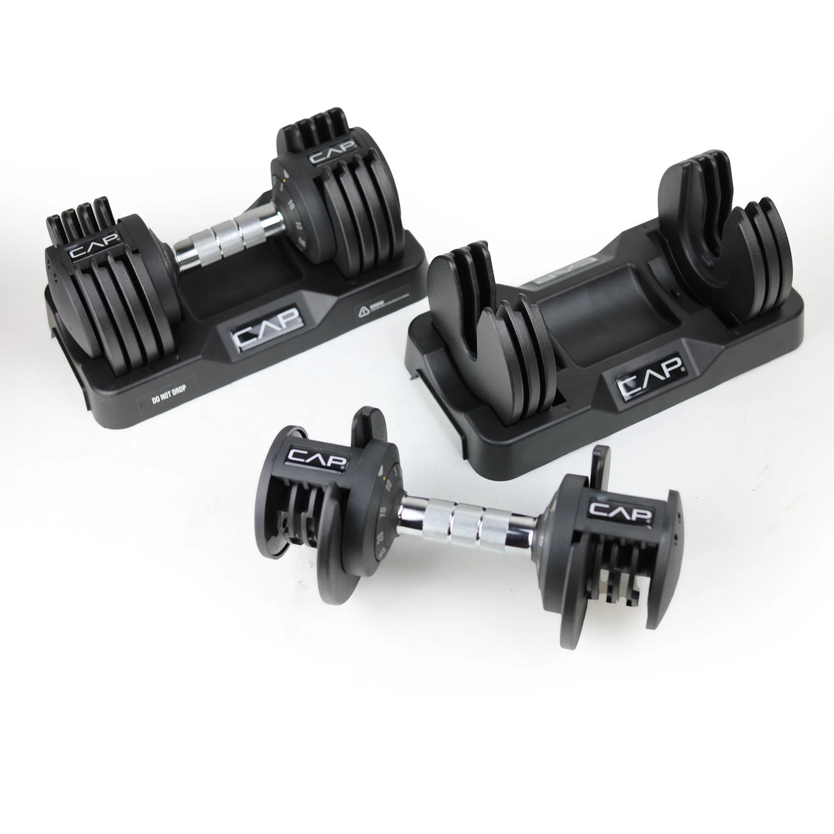 25 lb Adjustable Dumbbell Set, Pair, Black Q26581