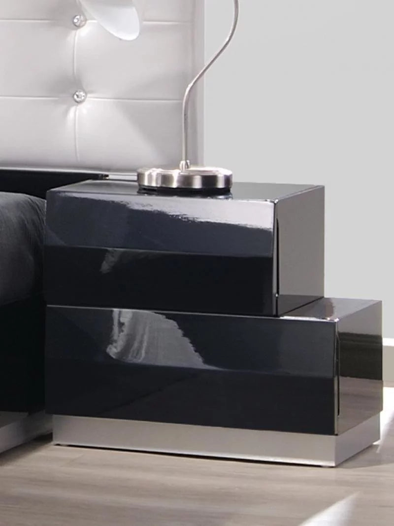 Black Lacquer High-gloss 5Pcs Queen Bedroom Set L552