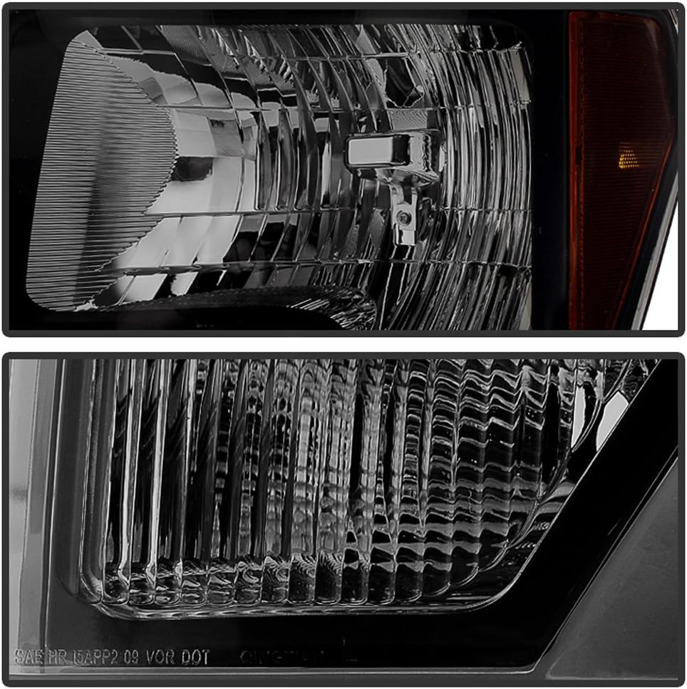 Black Housing Smoked Lens Headlights Pair Set P3626