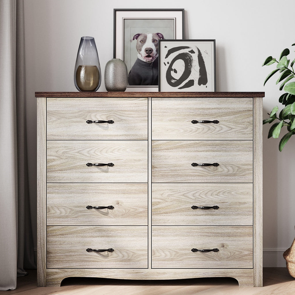 Black 6 Drawer Double Dresser Y330621