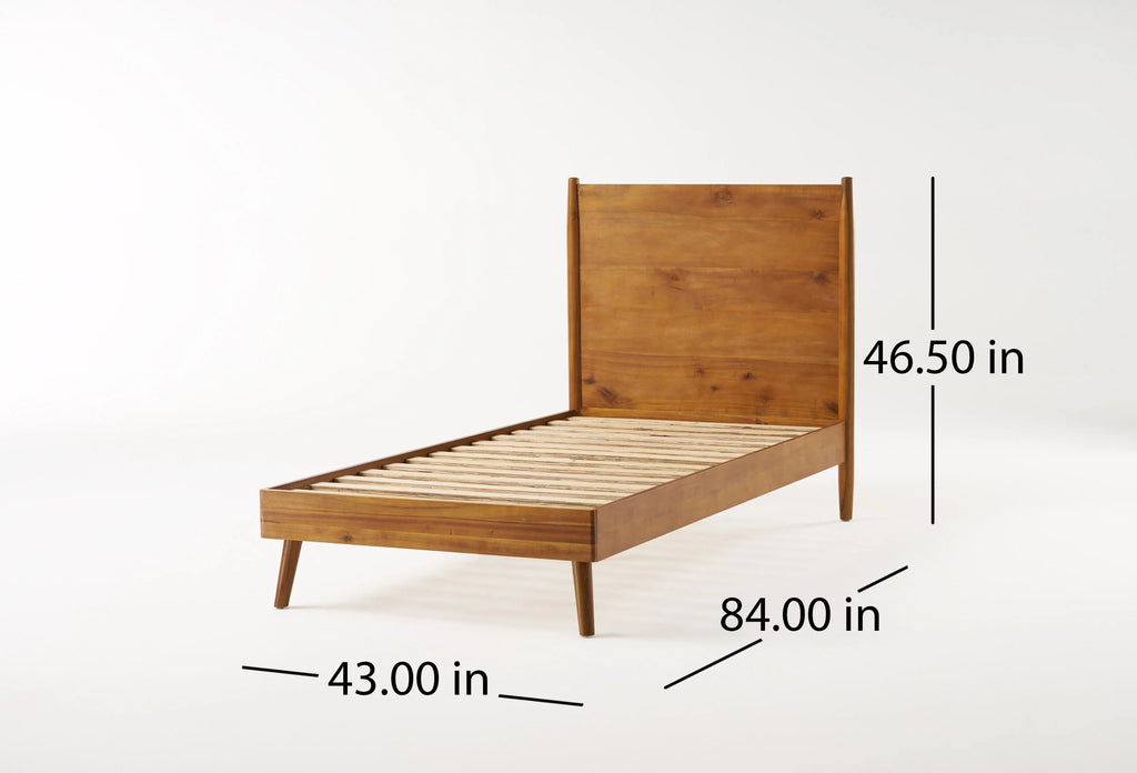 Natural Stained Solid Acacia Wood Bed Twin XL F606827