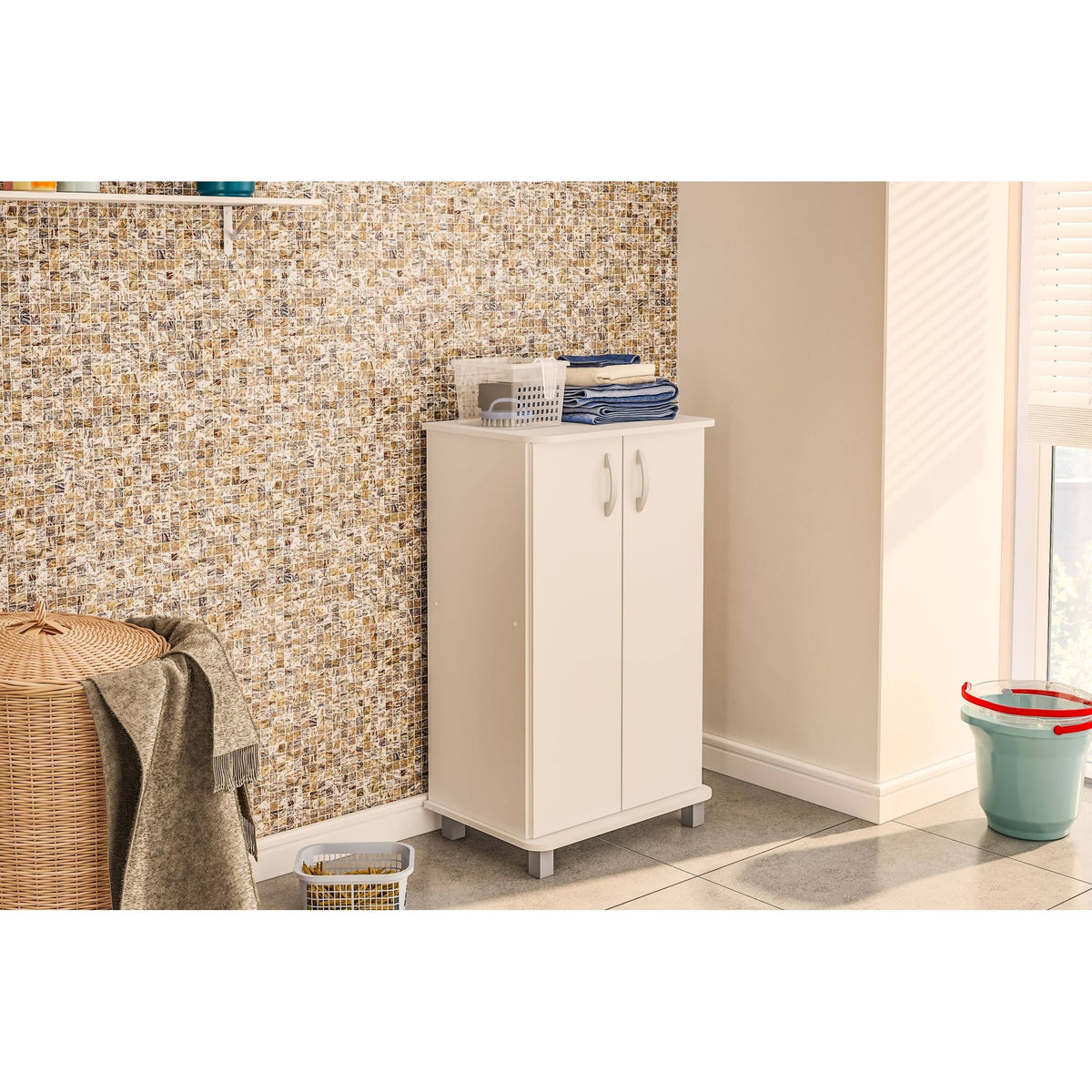 White 2 Door Storage Cabinet C986888
