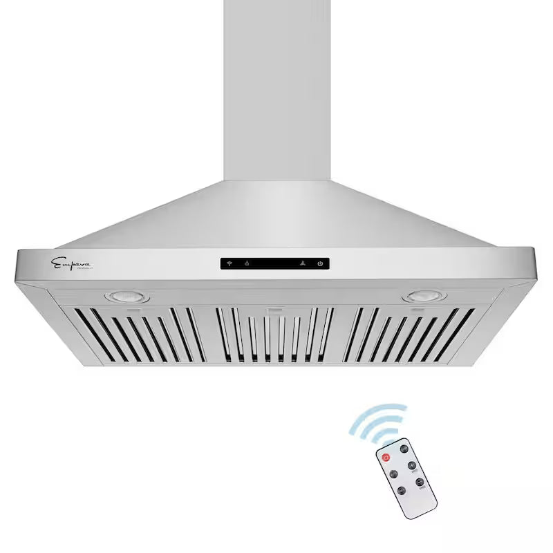 36 in. 380 CFM Ducted Wall Mount Range Hood with Light in Stainless Steel X27086