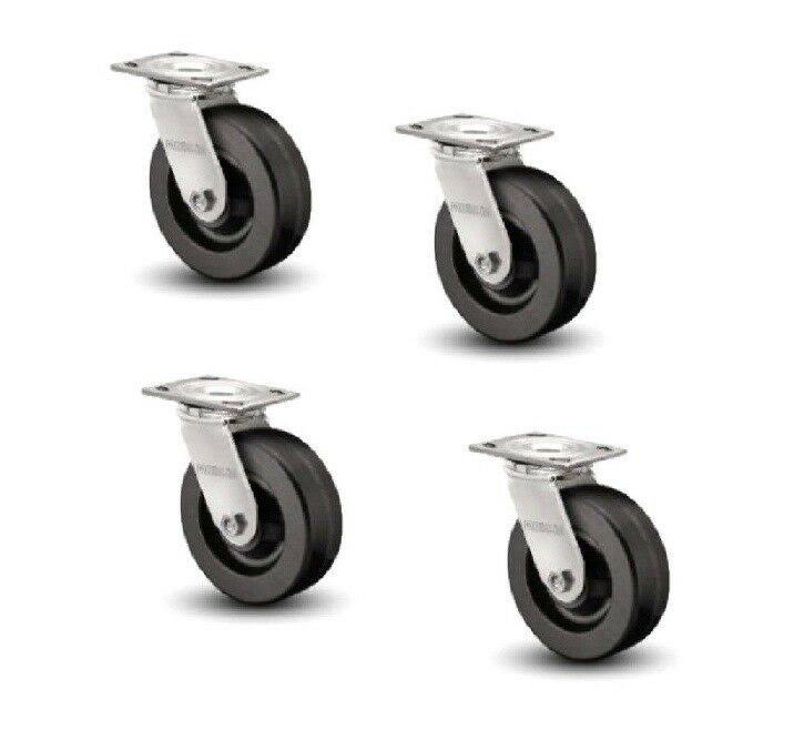 Set of 4 Heavy Duty Swivel Casters with Phenolic Wheel A323