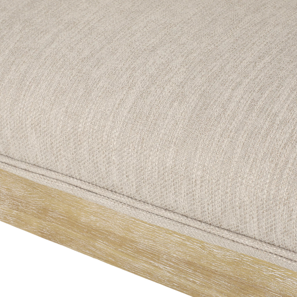 Beige Fabric Upholstered Wood and Cane Accent Chair T428