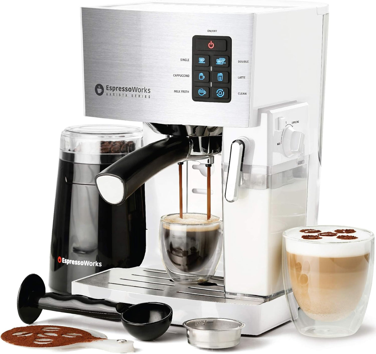 Blue 10 pc All-In-One Espresso Maker with Milk Steamer R52701