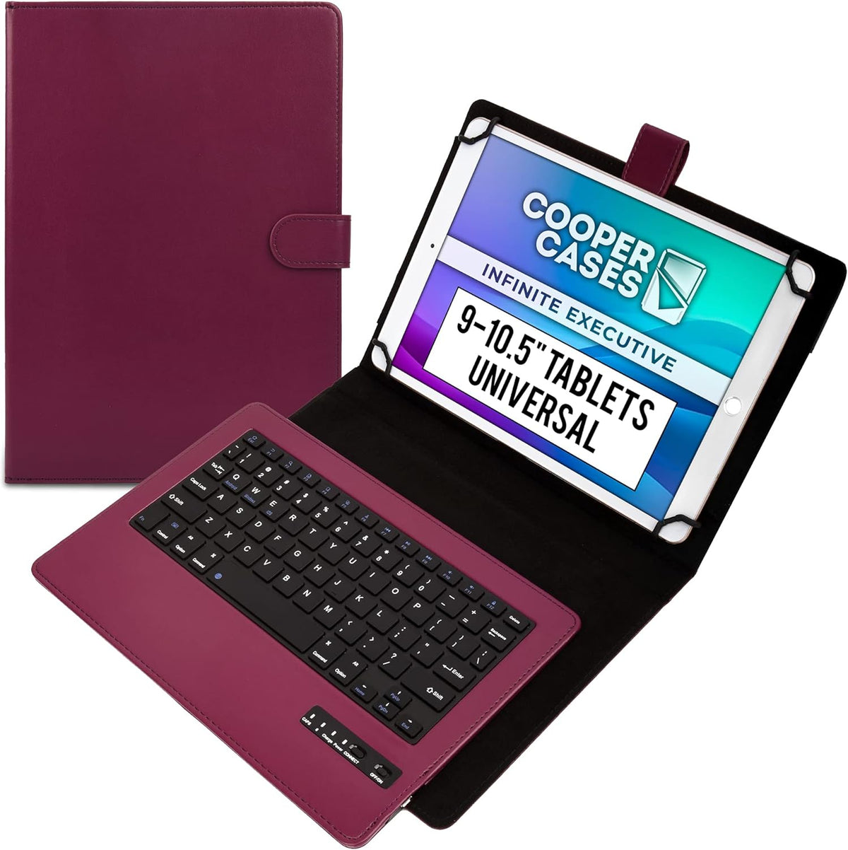 Leather Folio Bluetooth Keyboard Case for Tablets Pack of 2 K799