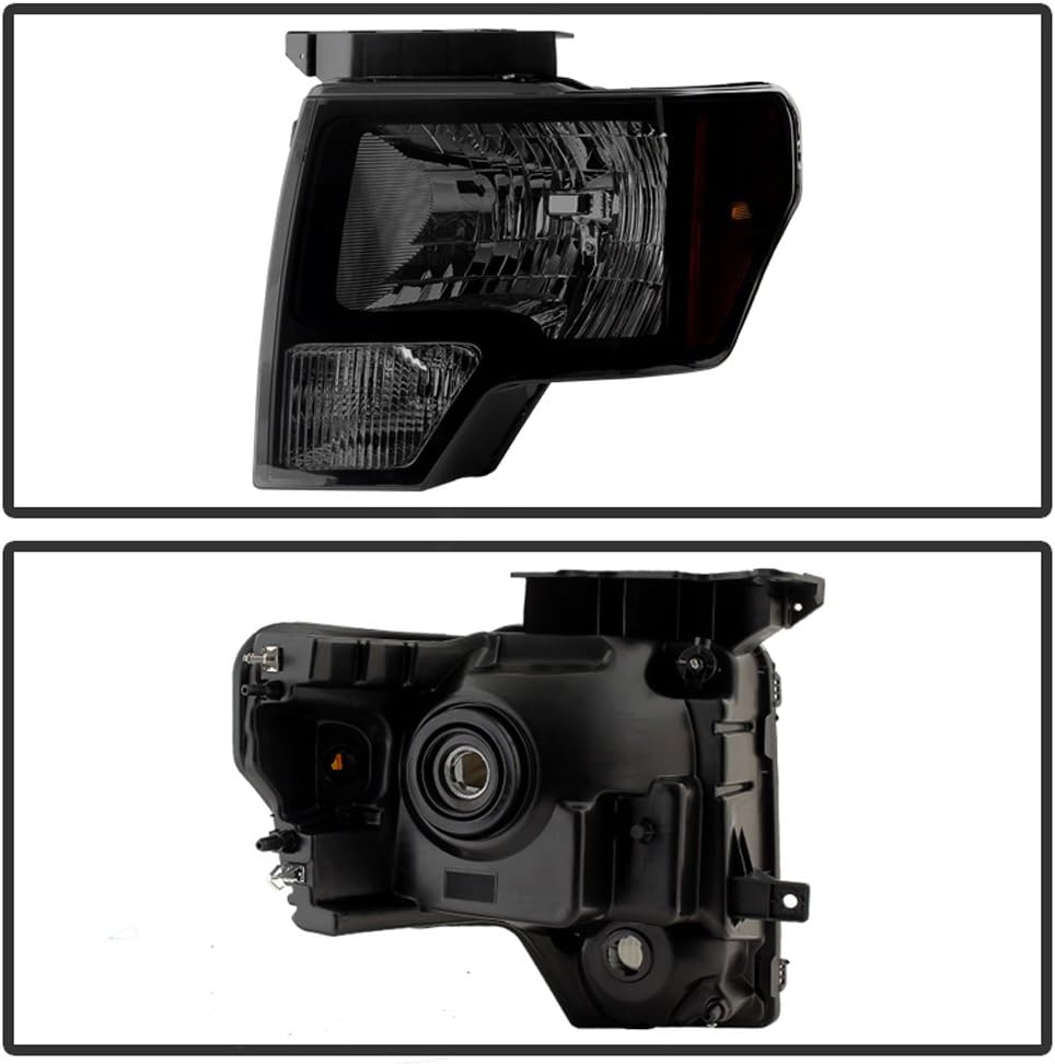 Black Housing Smoked Lens Headlights Pair Set P3626