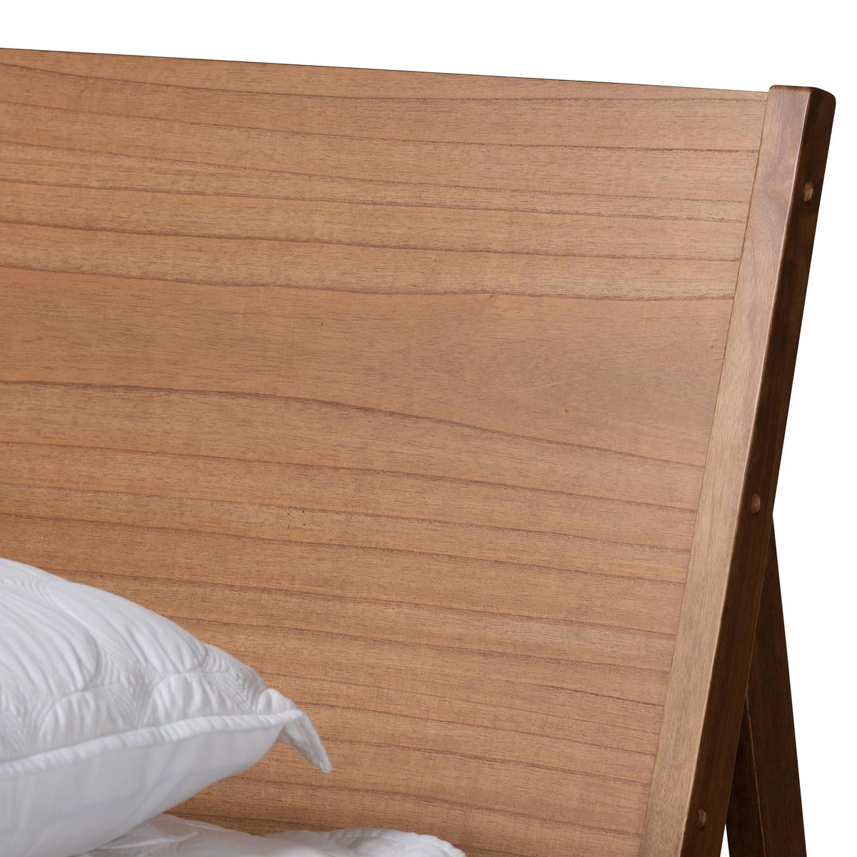 Walnut Brown Wood Queen Size Platform Bed T1484
