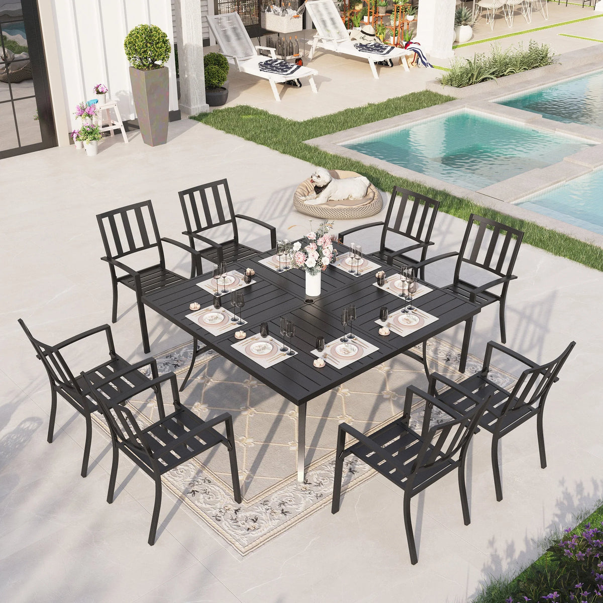 Metal 60" x 60" Square Outdoor Dining Table S72363
