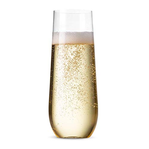 48 Pack 9 Oz Clear Stemless Plastic Champagne Flutes Z834