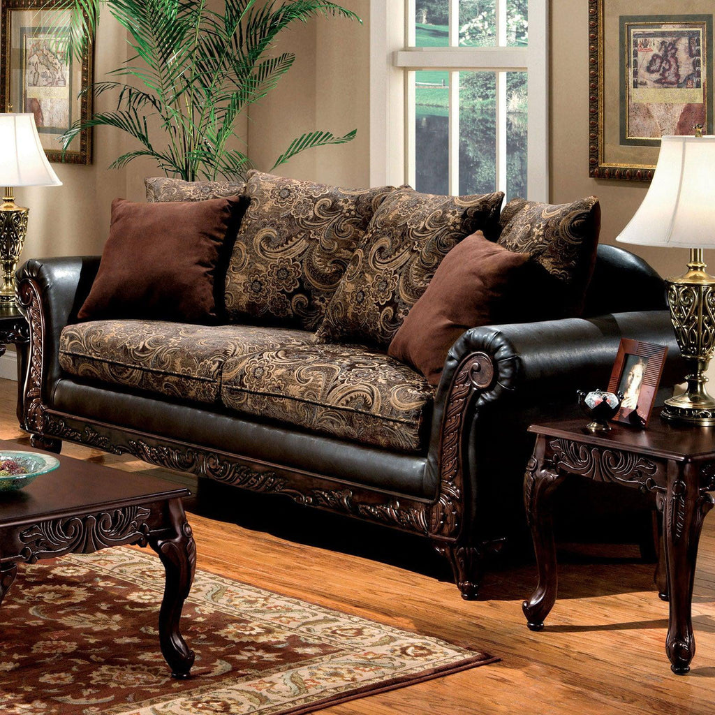 Brown & Espresso 5pcs Living Room Set W228