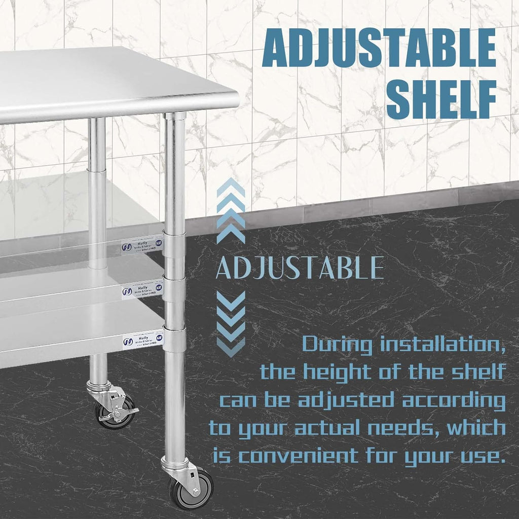 Stainless Steel Table with Caster Wheels Y462382