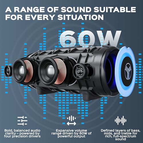 60W Waterproof Portable Bluetooth Speaker J37588