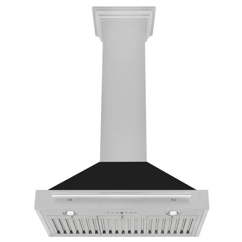 400 CFM Ducted Wall Mount Range Hood with Black Matte Shell P9001