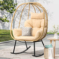 Beige Wicker Rocking Egg Chair K235626