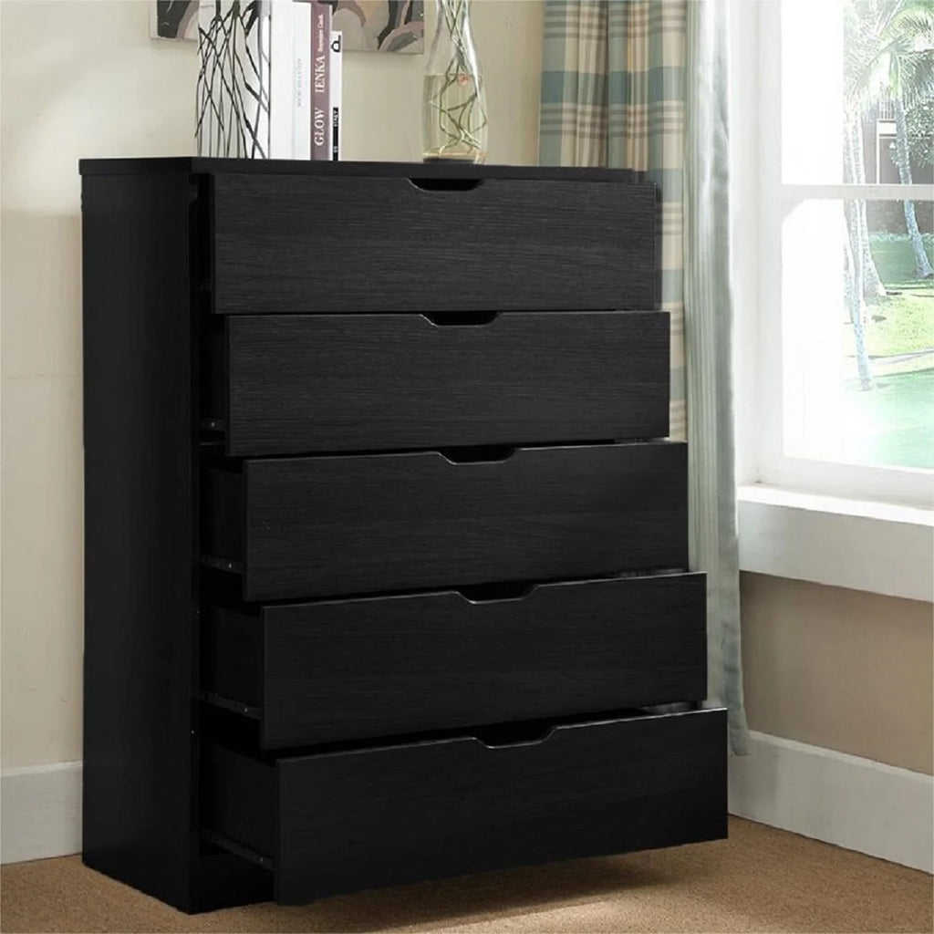 Brown 5 Drawer Wood Dresser Z5081