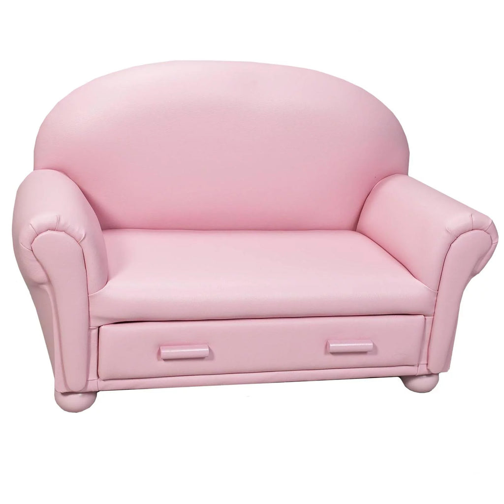Blue Upholstered Chaise Lounge with Drawer B3017