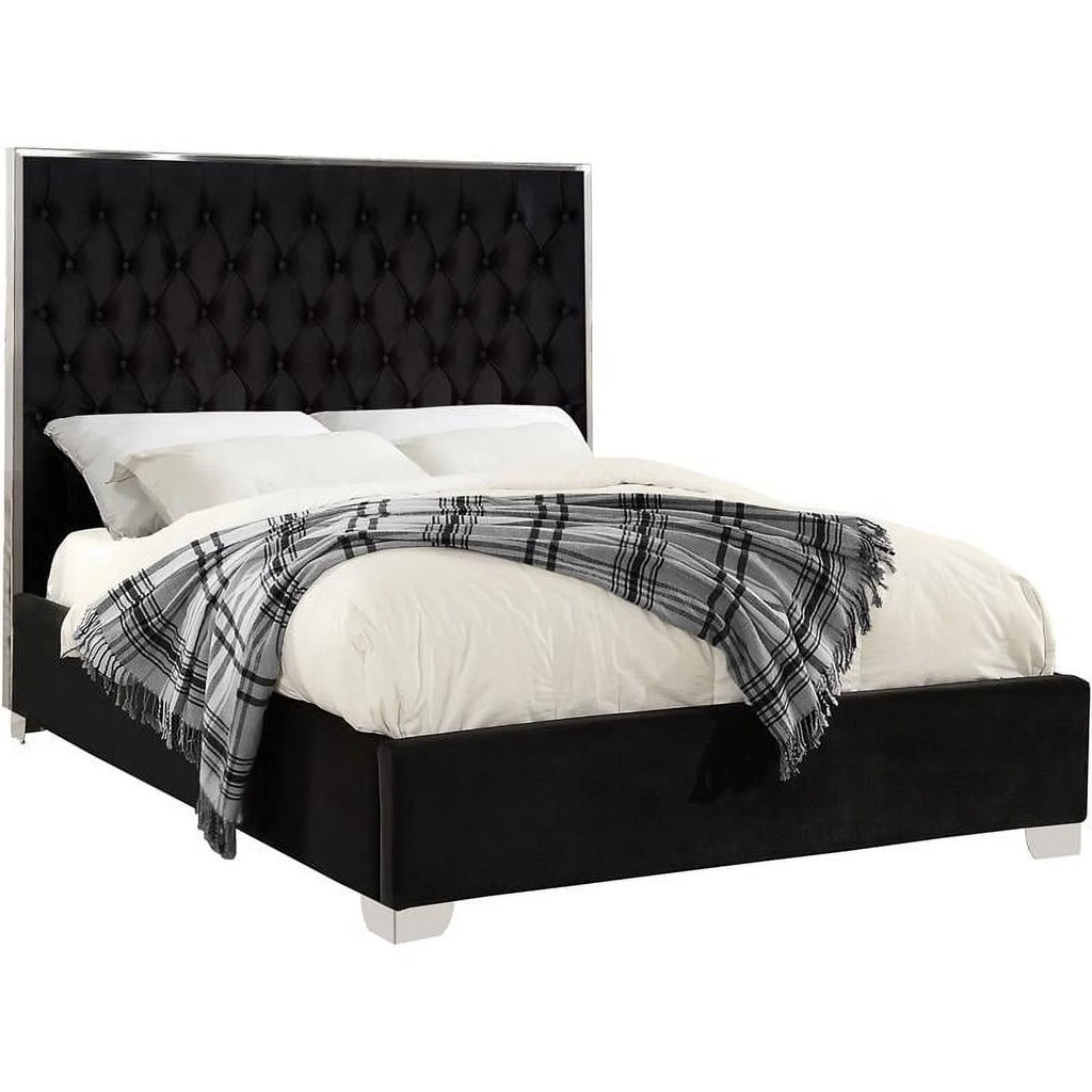 Black Velvet King Bed J801