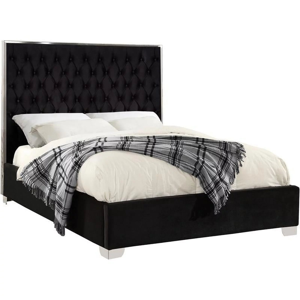 Black Velvet King Bed J801