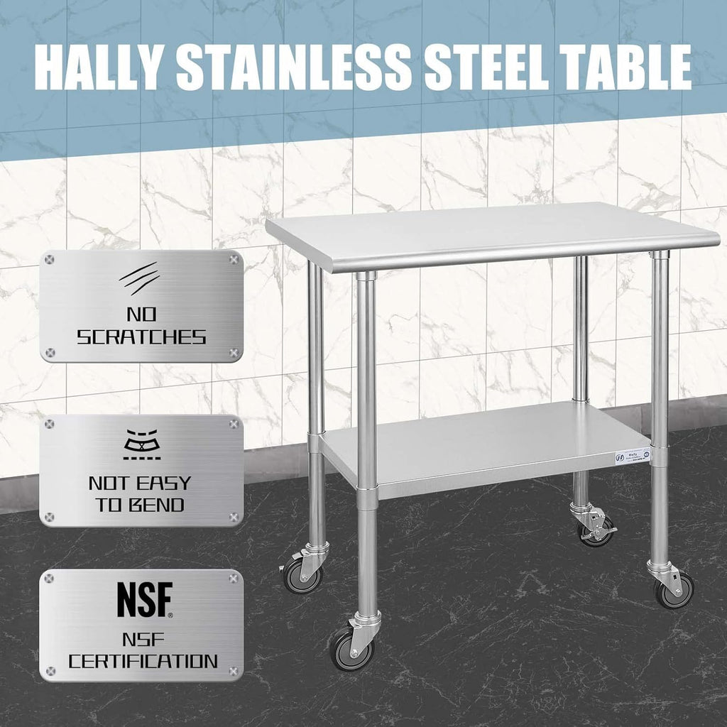 Stainless Steel Table with Caster Wheels Y462382