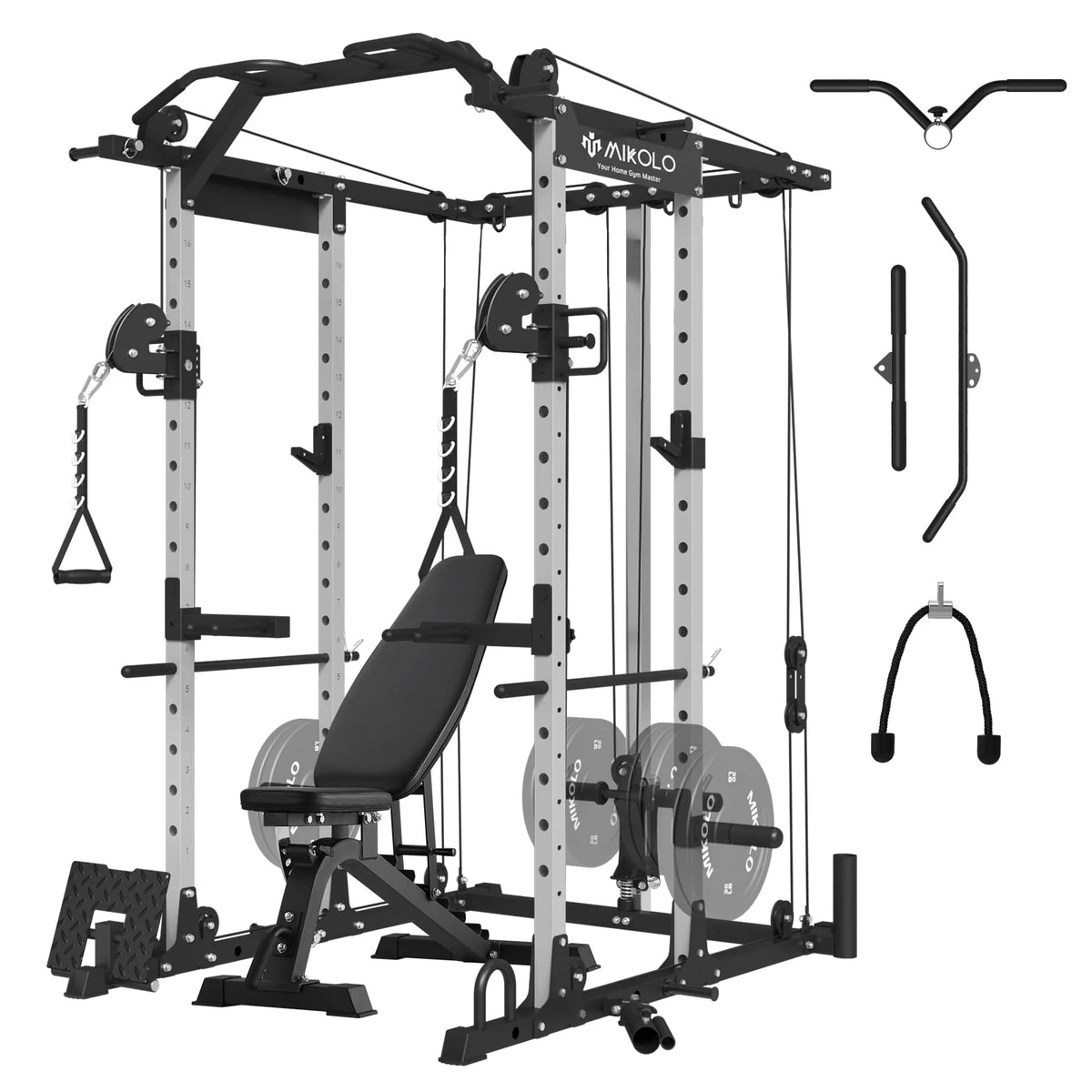 1500 lbs Power Rack Cage with Cable Crossover Machine B530949
