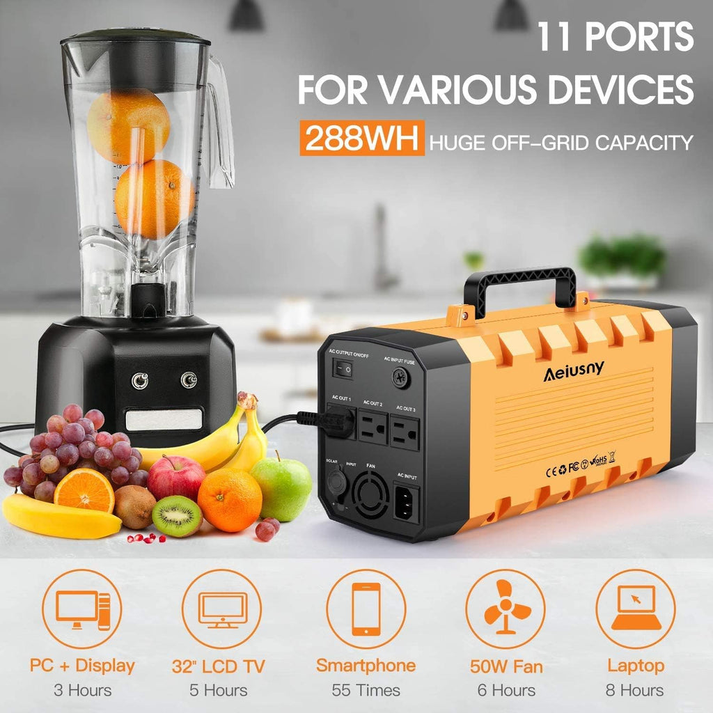 Portable Power Station 288Wh 500W Solar Generator N17947
