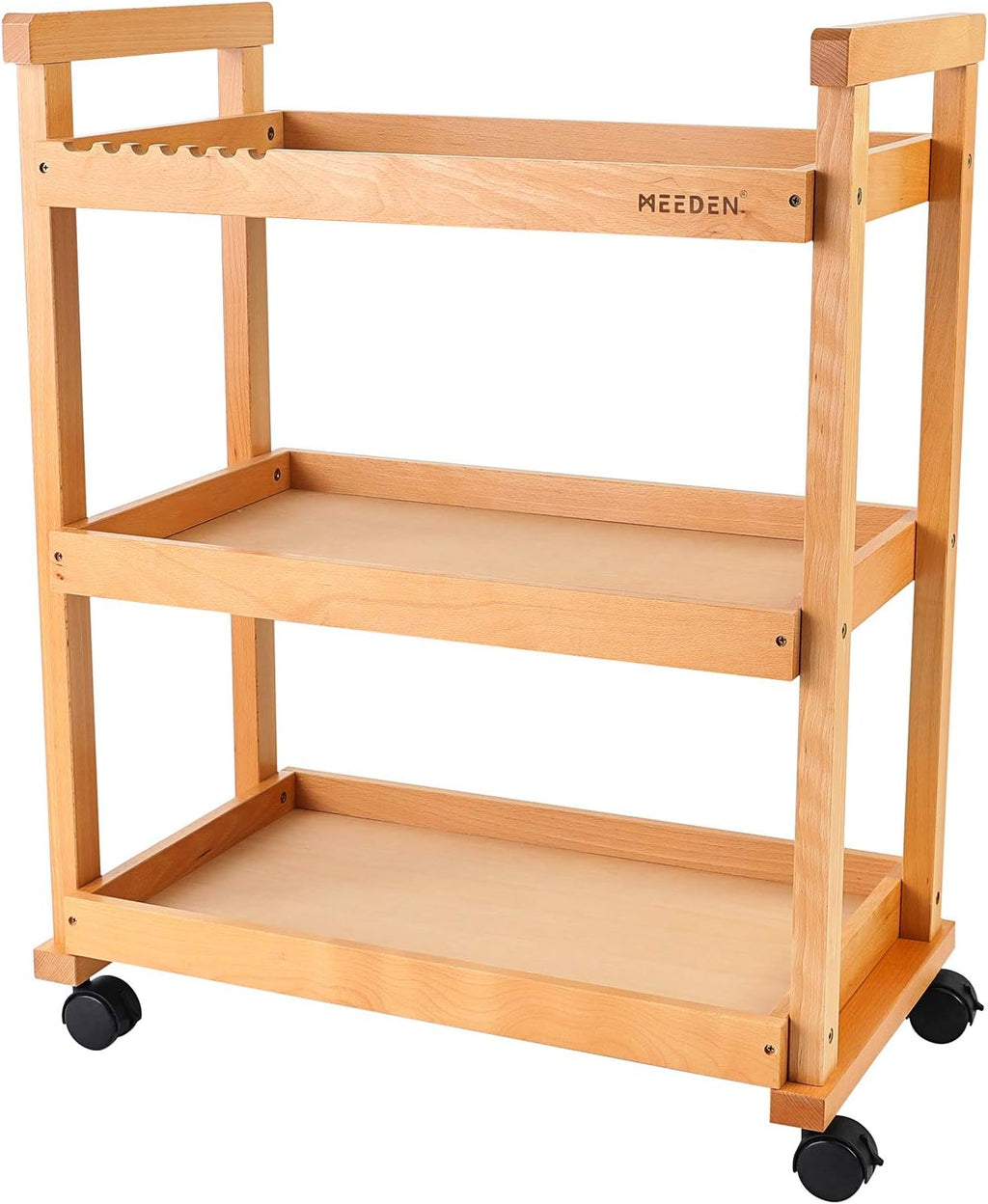 3-Tier Rolling Beechwood Art Cart Storage Organizer M547