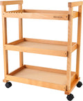 3-Tier Rolling Beechwood Art Cart Storage Organizer M547