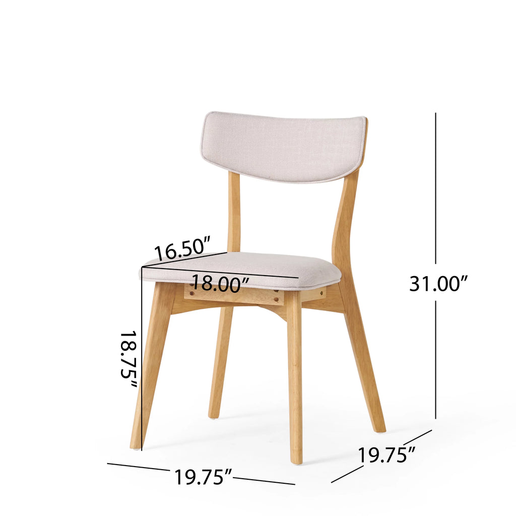 Set of 2 Light Beige Natural Oak Dining Chairs B471