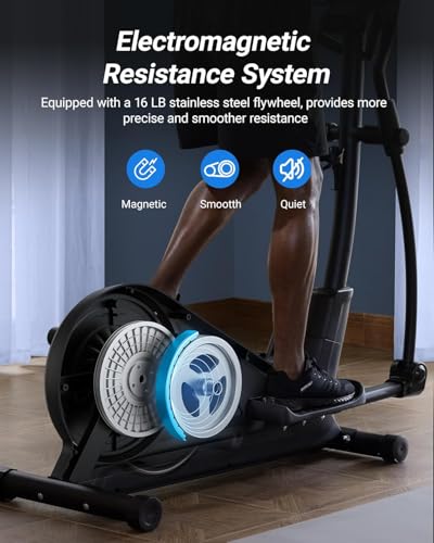 Elliptical Exercise Machine with 16-Level Resistance, 15.5IN Stride C282029