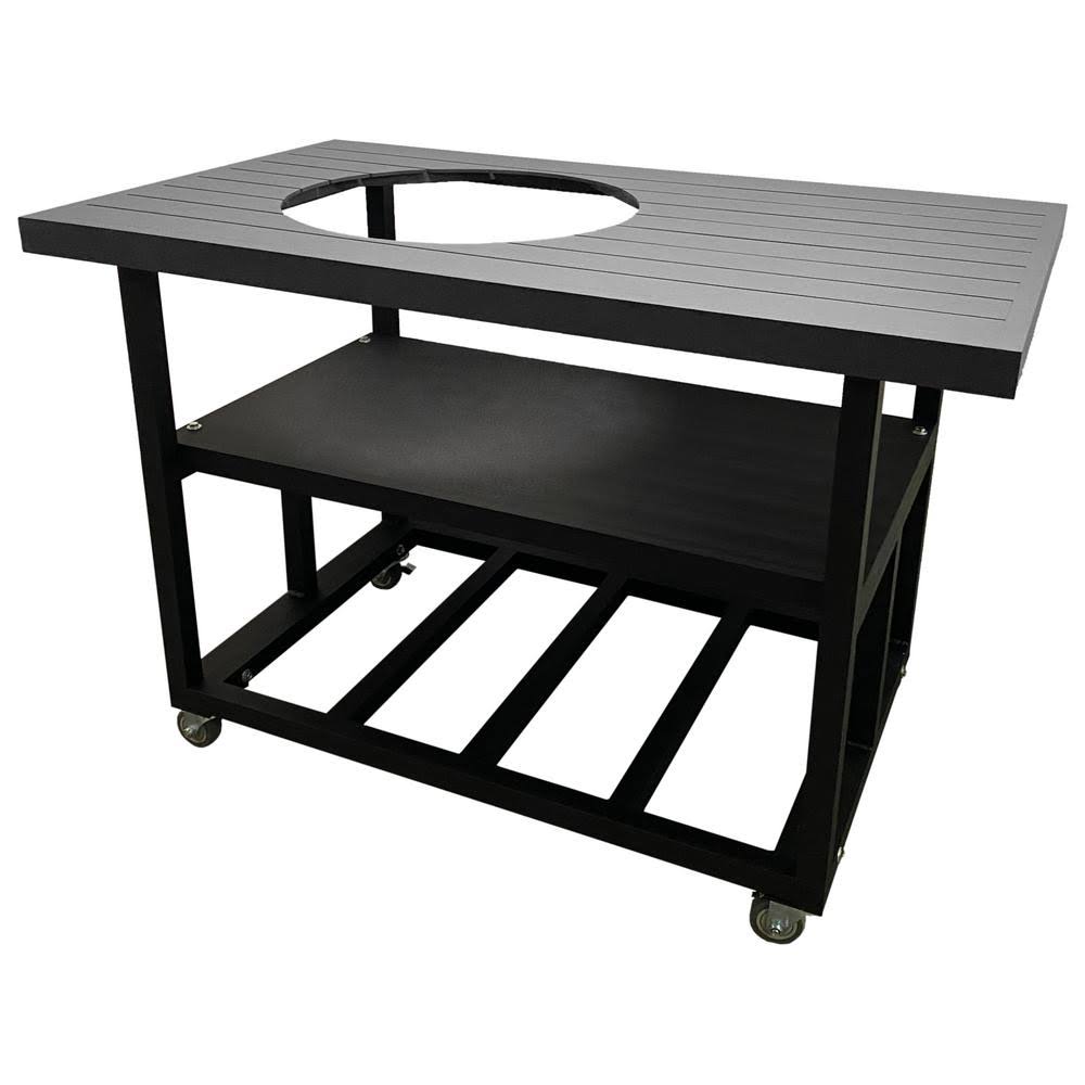 52 in. Aluminum Grill Cart Table with Locking Wheels D757132