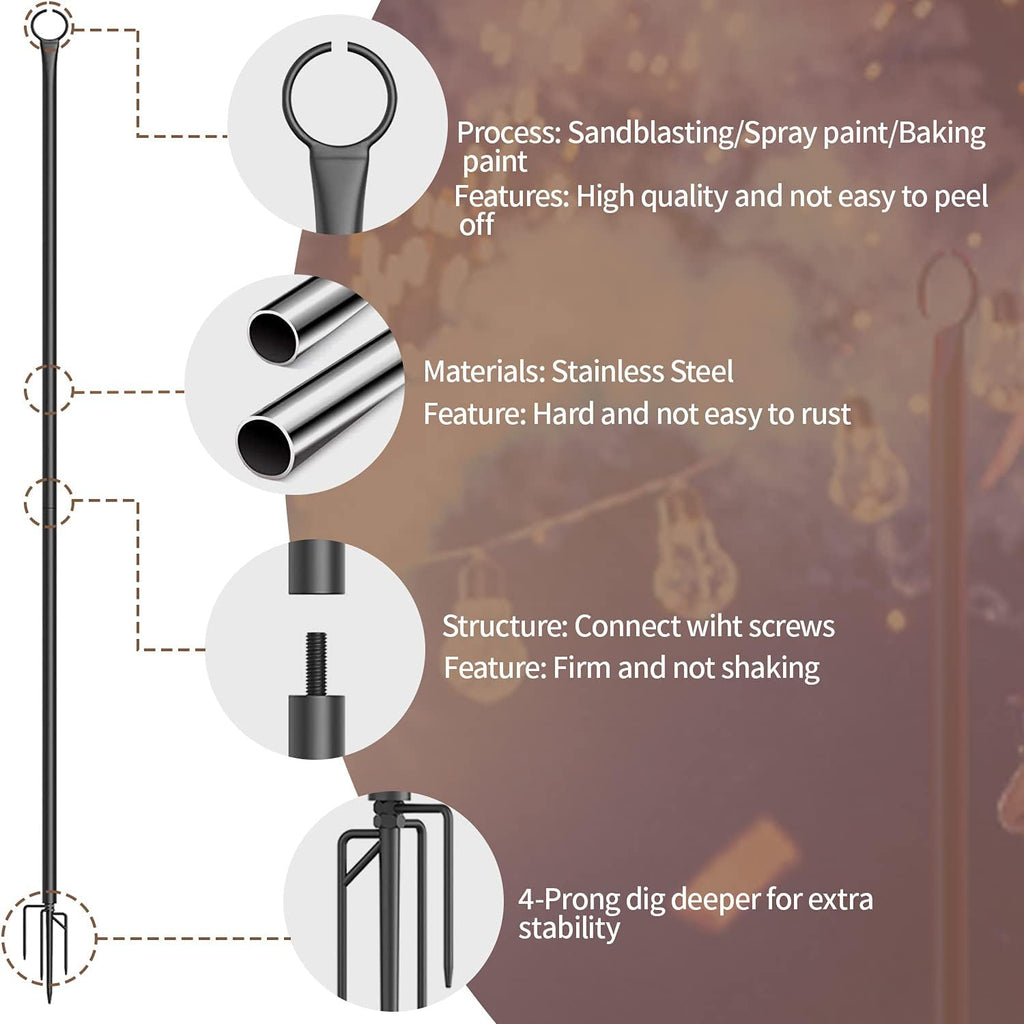 String Light Poles with Hooks 2PCS M850