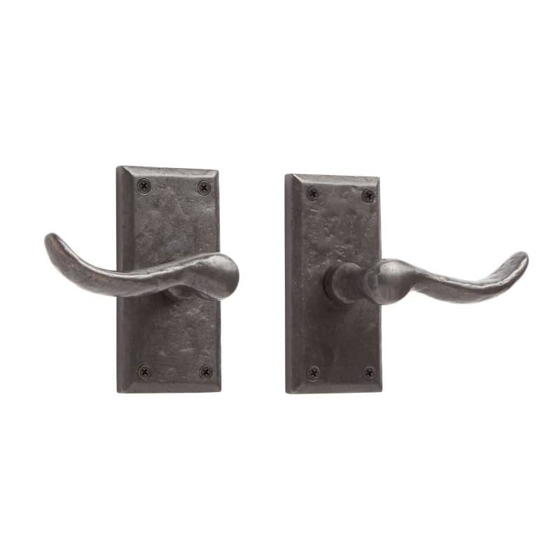 Dark Bronze Passage Door Lever Set with Rectangular Rose R989