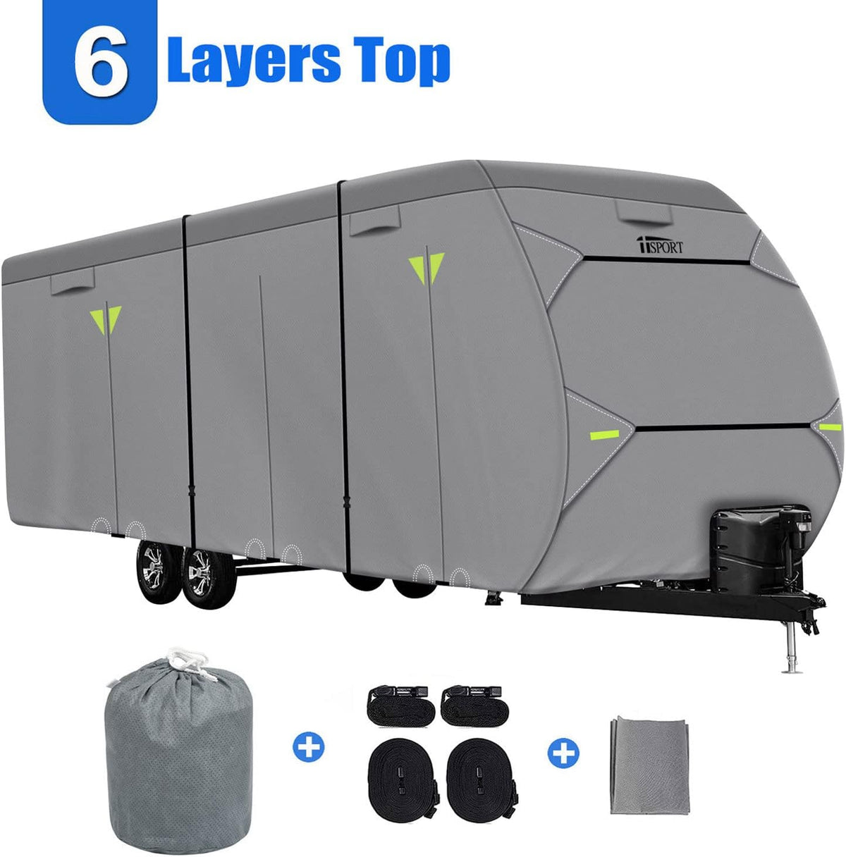 Breathable Anti-UV Rip-Stop Travel Trailer RV Cover Fits 27-30ft Y76504