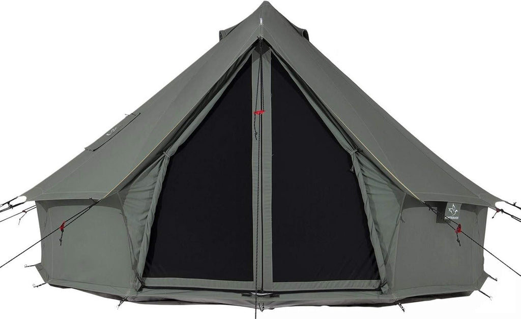 Canvas Bell Tent with Stove Jack, Waterproof 4 Season Cotton Canvas Tent P6982