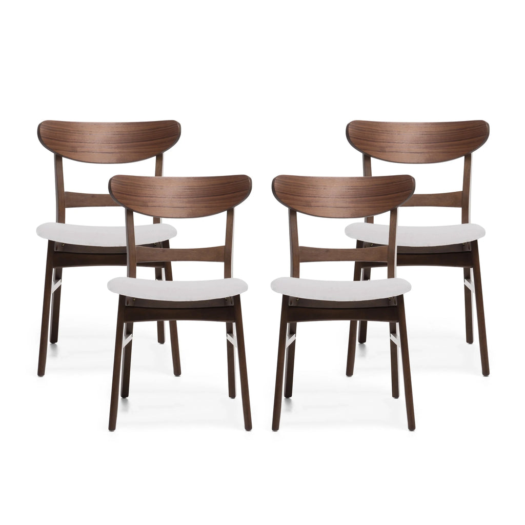 Set of 4 Light Beige Fabric Dining Chairs R482588