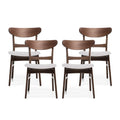 Set of 4 Light Beige Fabric Dining Chairs R482588