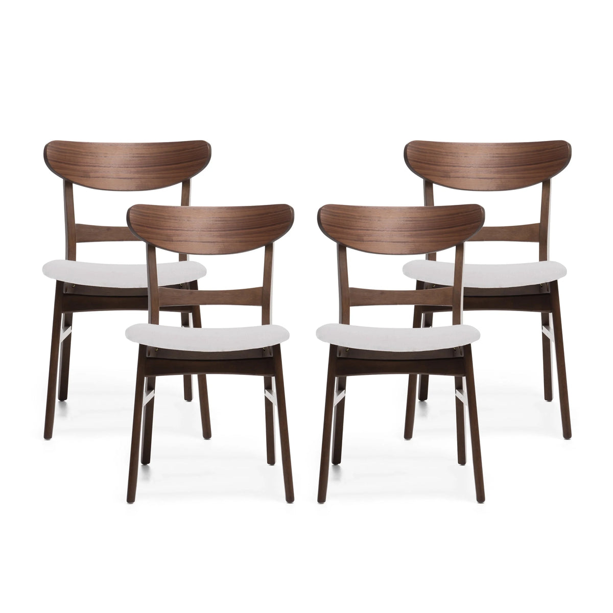 Set of 4 Light Beige Fabric Dining Chairs R482588