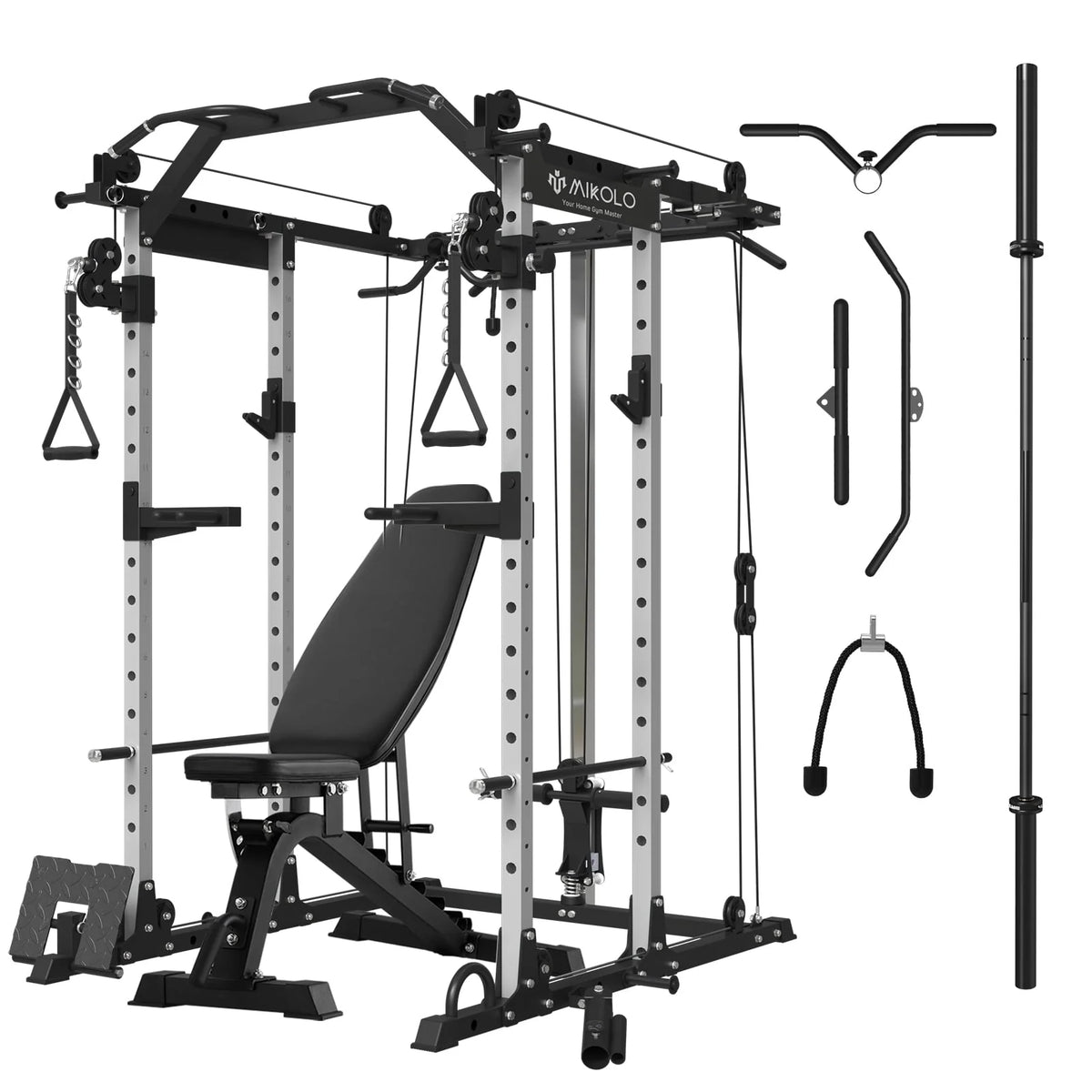 1500 lbs Power Rack Cage with Cable Crossover Machine B530949