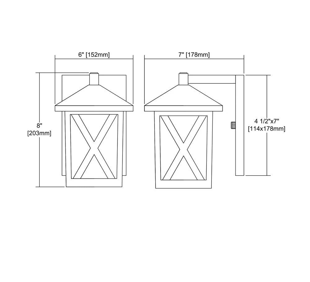 6-Inch Wide Outdoor Wall Sconce J970