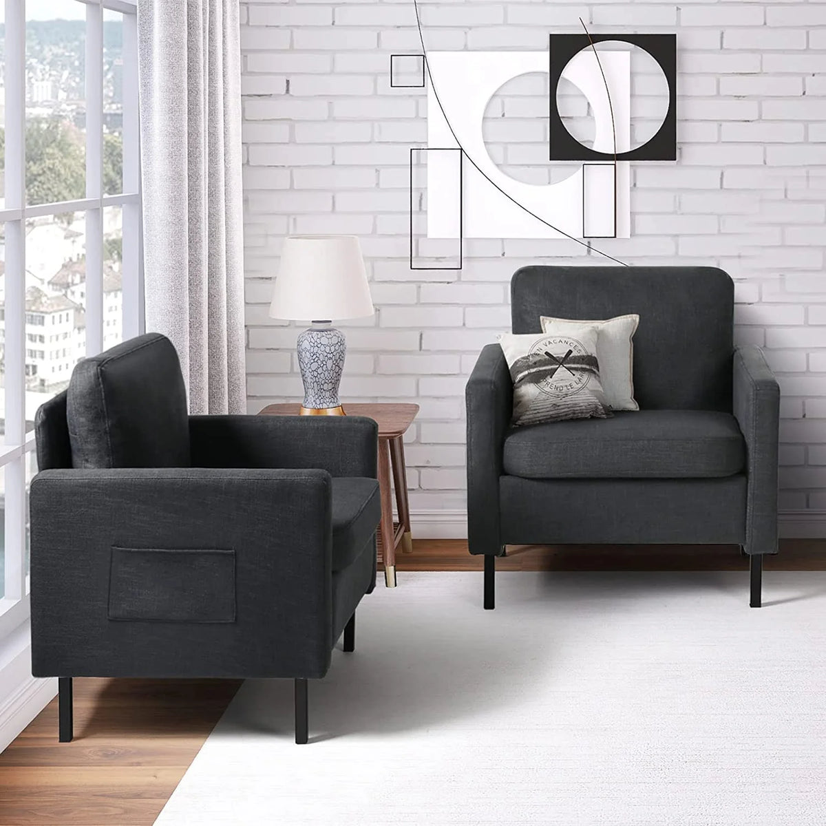 Dark Gray Upholstered Accent Chair E89599