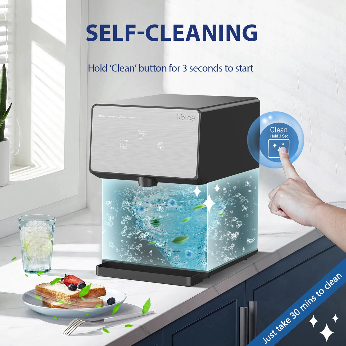 Self Dispensing Countertop Nugget Ice Maker with Water Tank B26115