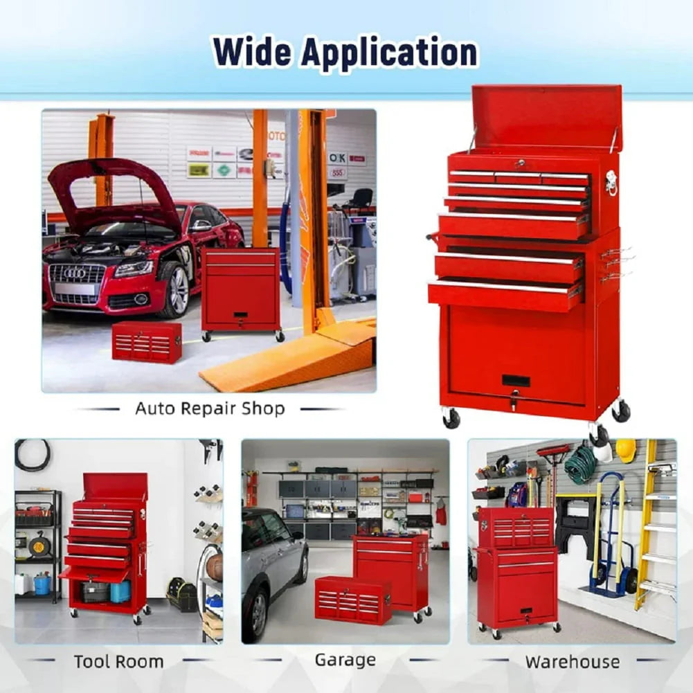 2-IN-1 8-Drawer Rolling Tool Chest & Cabinet P2230