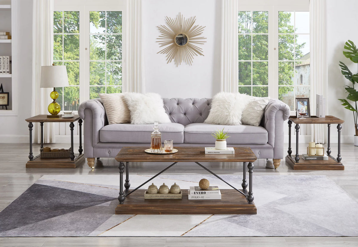 Dark Brown Coffee Table with Storage Shelf K869158