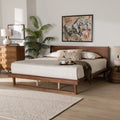 Queen Size Ash Walnut Finished Wood Platform Bed E978506