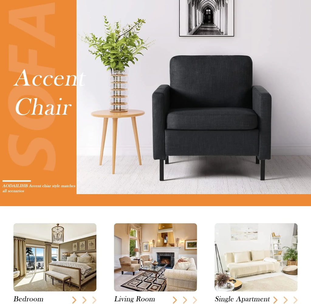 Dark Gray Upholstered Accent Chair E89599