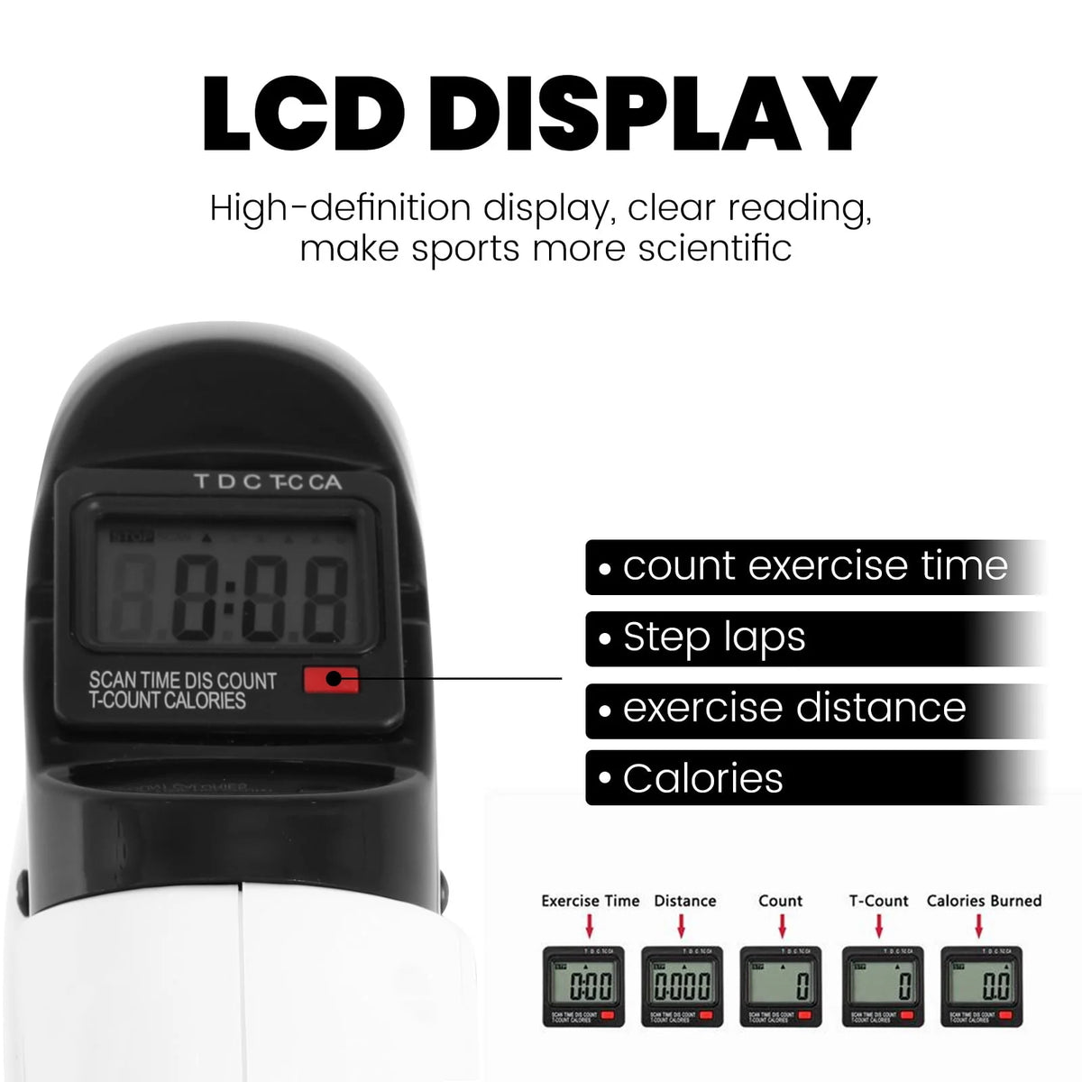 White Portable Under Desk Exercise Bike with LCD Screen O395716