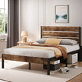 Queen Bed Frame with Wood Headboard and Footboard L812427